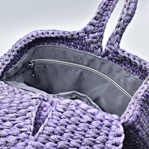 💕 Handmade Backpack in Lilac and Gray Melange - Picture 4 of 5